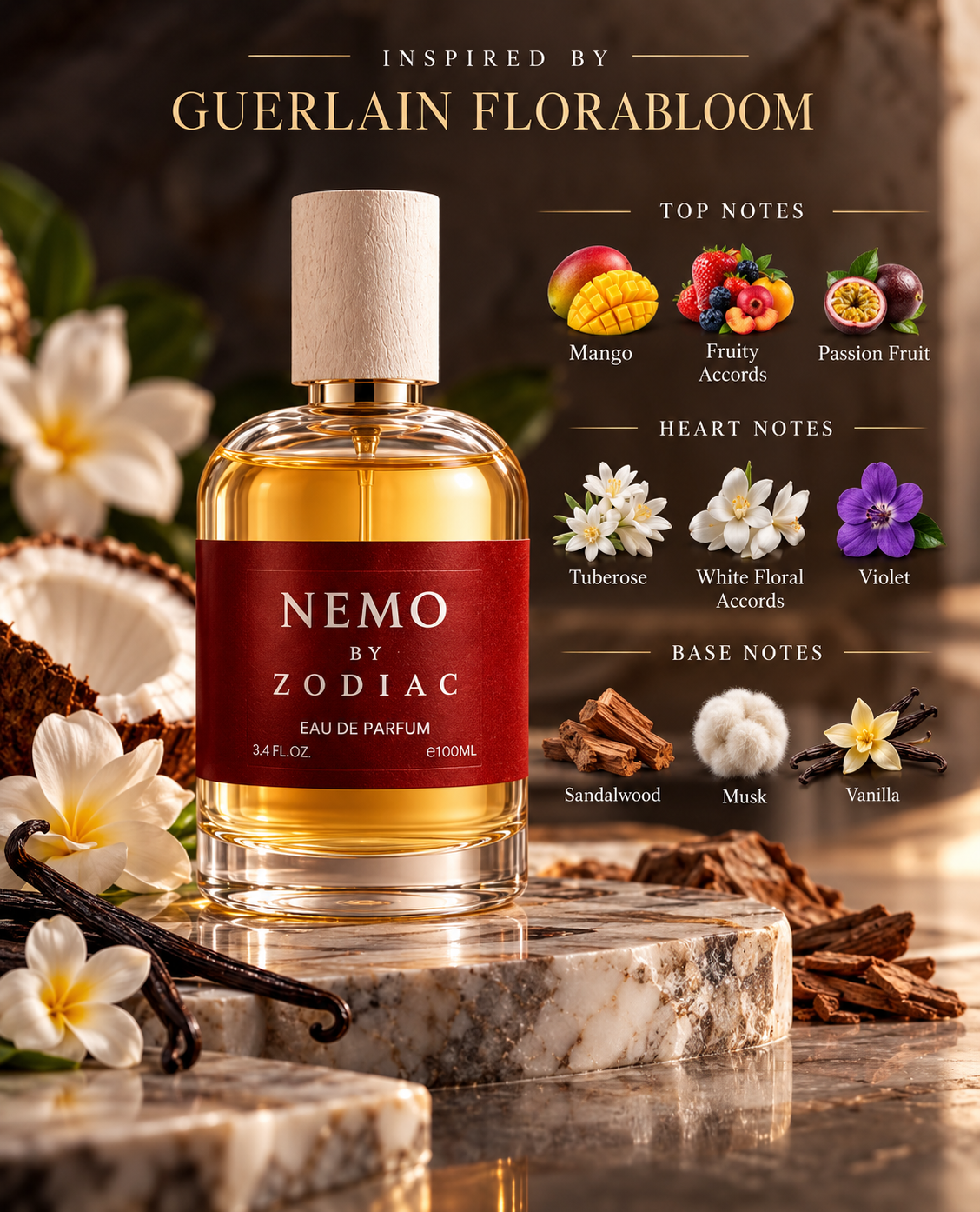 Nemo by Zodiac Eau de Parfum 100ml – Inspired by Guerlain Aqua Allegoria Forte Florabloom